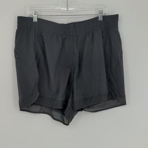 Athleta Women's Mesh Racer Run Short 4" Black Size 1X Quick Drying Breathable